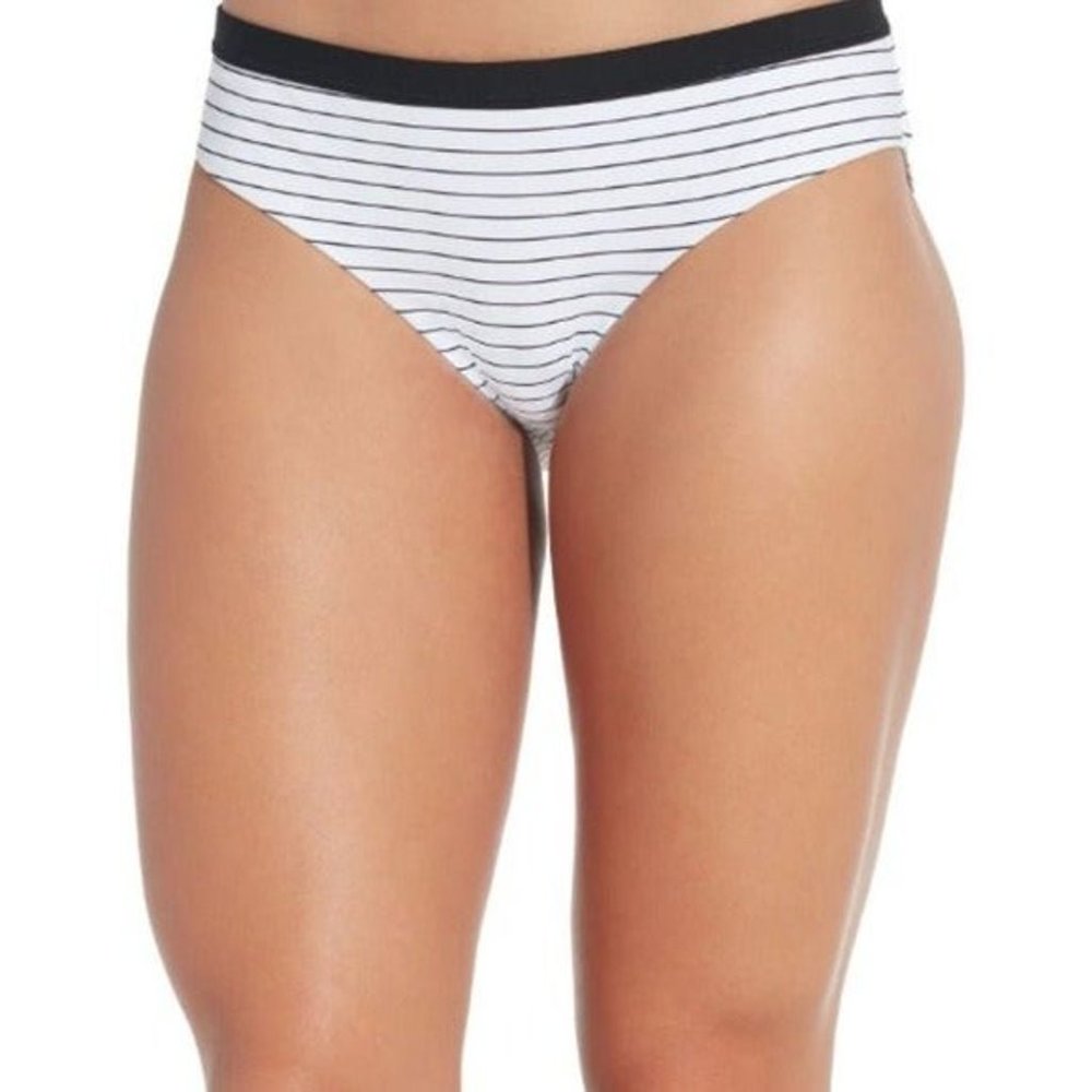 Calia Low Rise Striped Wide Banded Printed Bikini Bottoms - Picture 3 of 9